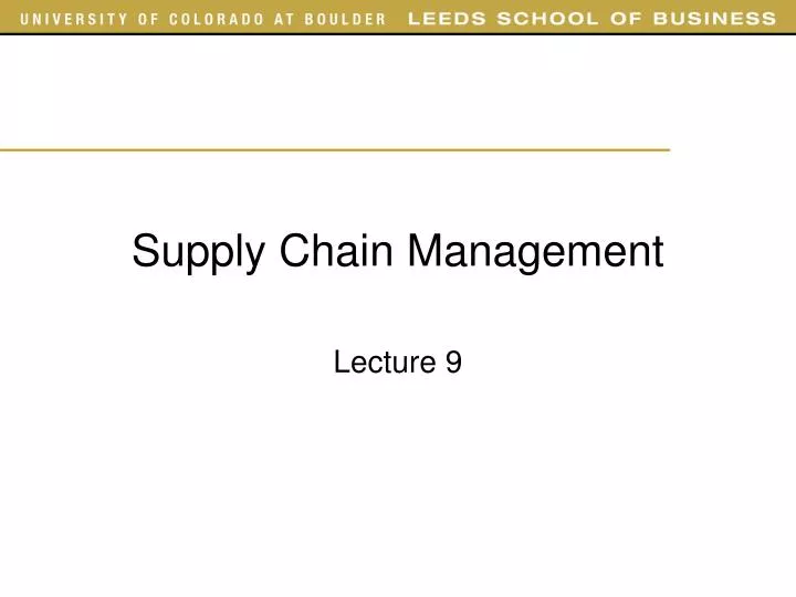 supply chain management n.