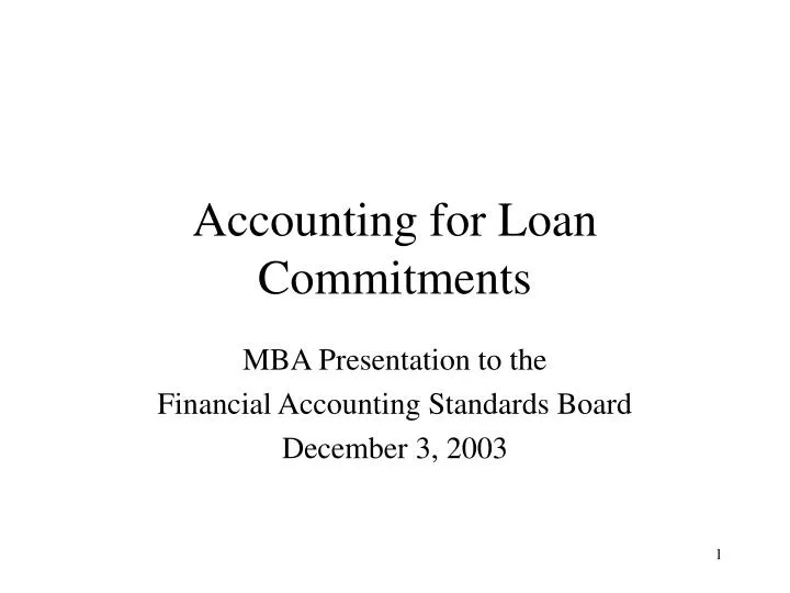 accounting for loan commitments n.