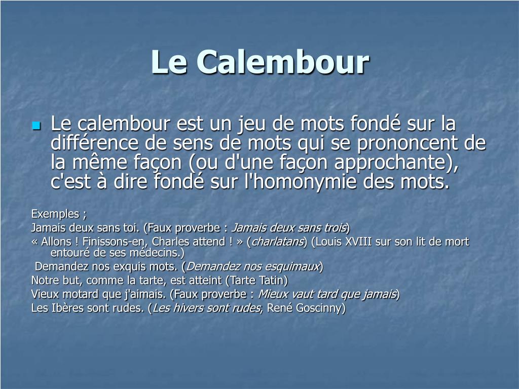 Exemple De Calembour Figure De Style  Dor Contohx