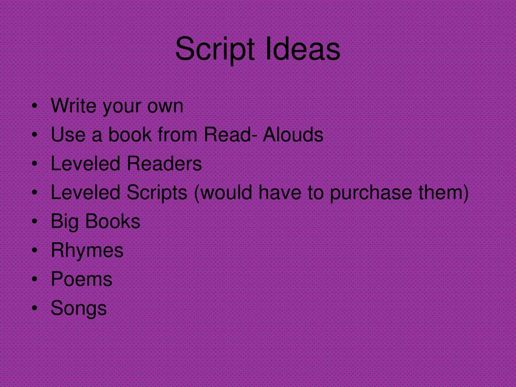 play scripts ideas
