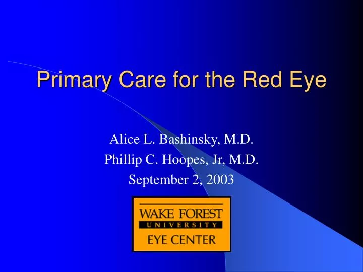 primary care for the red eye n.