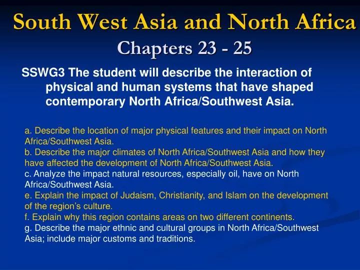 south west asia and north africa chapters 23 25 n.