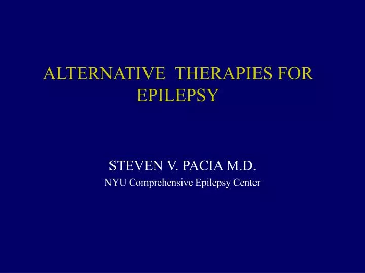 alternative therapies for epilepsy n.