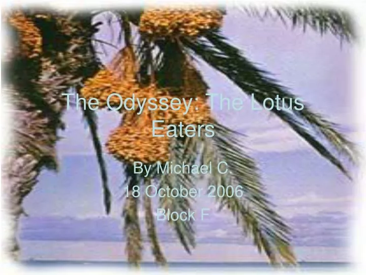 the odyssey the lotus eaters n.