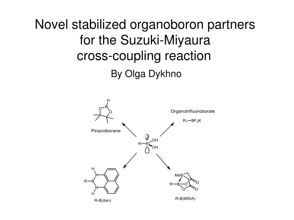 PPT - Novel stabilized organoboron partners for the Suzuki-Miyaura  cross-coupling reaction PowerPoint Presentation - ID:233591