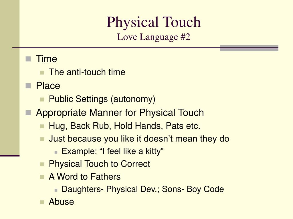 physical touch love language