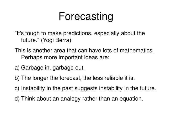 forecasting n.