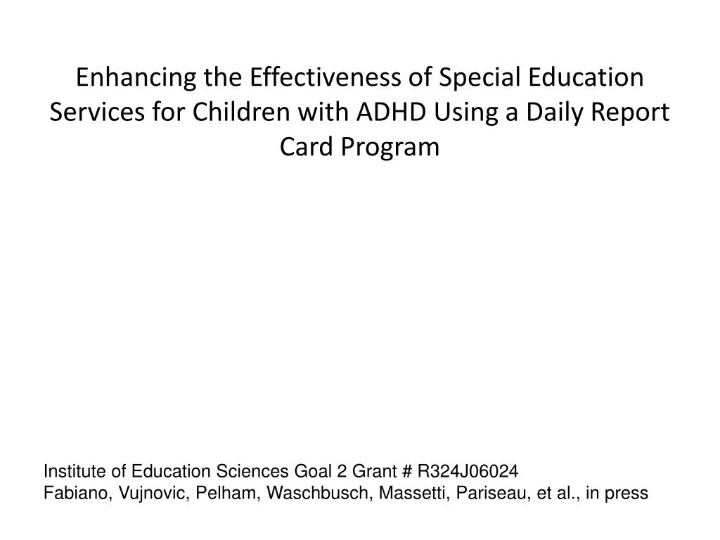 PPT - Using Daily Report Cards as a Progress Monitoring Tool for Throughout Daily Report Card Template For Adhd