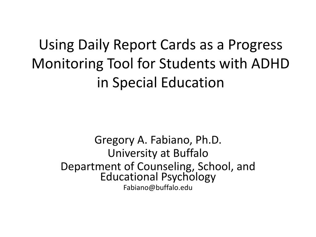 PPT - Using Daily Report Cards as a Progress Monitoring Tool for With Daily Report Card Template For Adhd