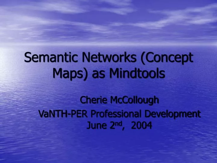 semantic networks concept maps as mindtools n.