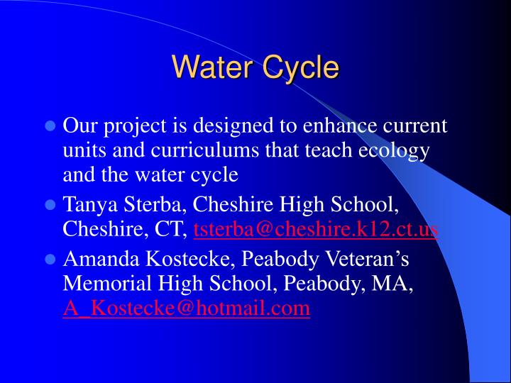 water cycle n.