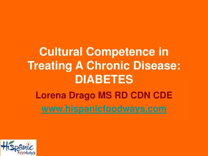 cultural competence in treating a chronic disease diabetes n.