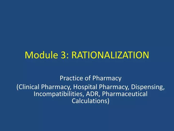 module 3 rationalization n.