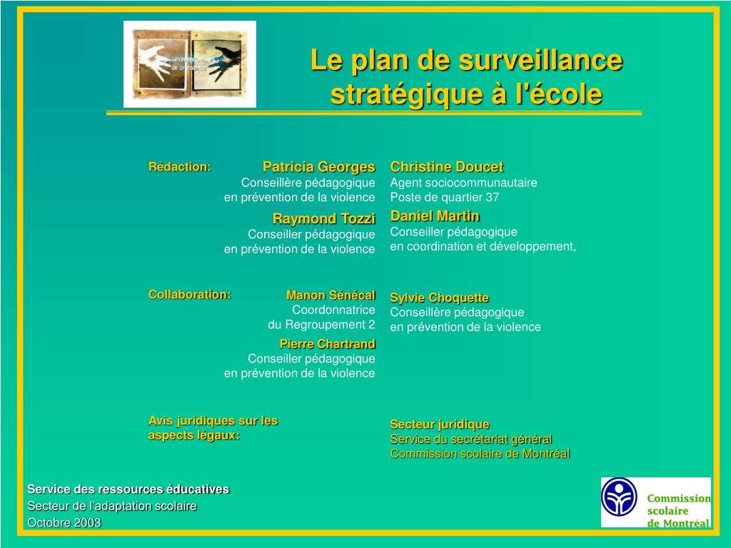Ppt Le Plan De Surveillance Stratégique à Lécole Powerpoint