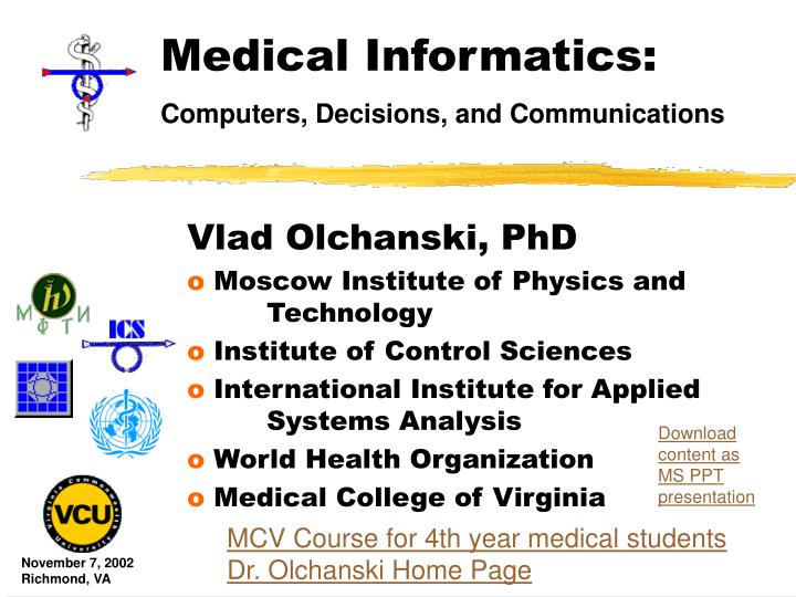 medical informatics n.