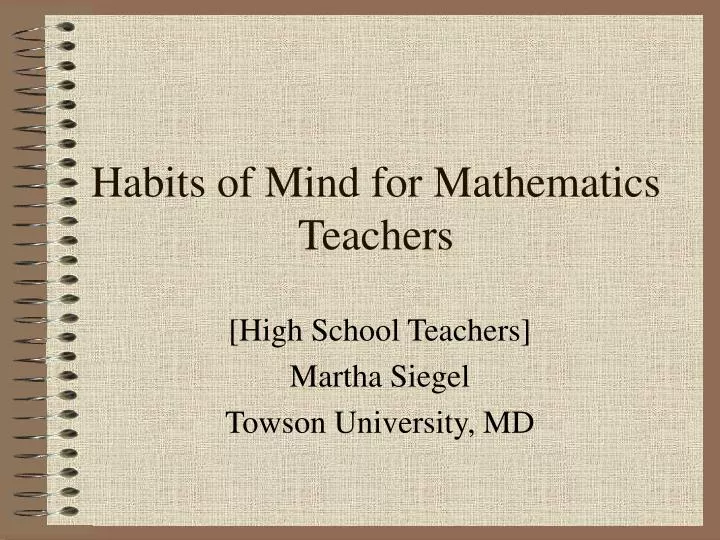 habits of mind for mathematics teachers n.