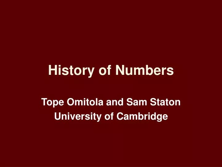 history of numbers n.