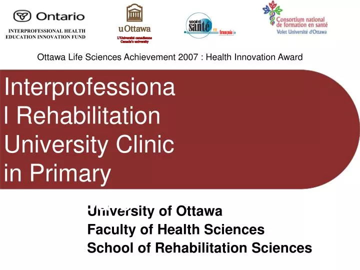 university of ottawa faculty of health sciences school of rehabilitation sciences n.