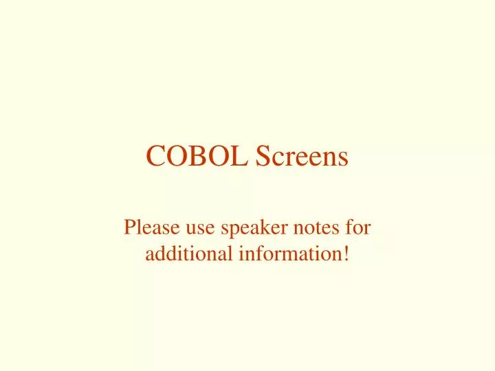 cobol screens n.