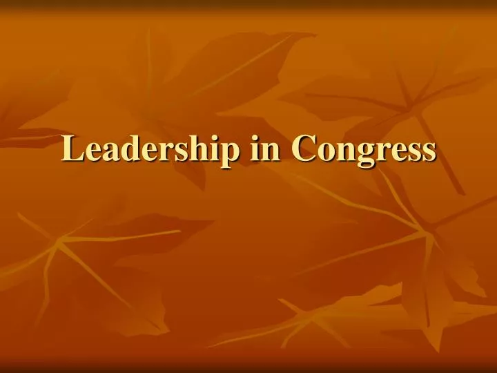 leadership in congress n.