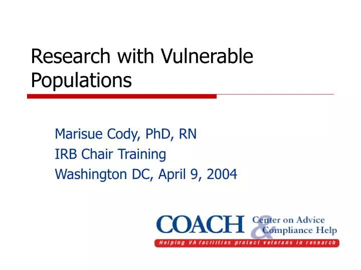 research with vulnerable populations n.