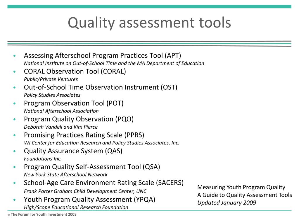 Quality assessment