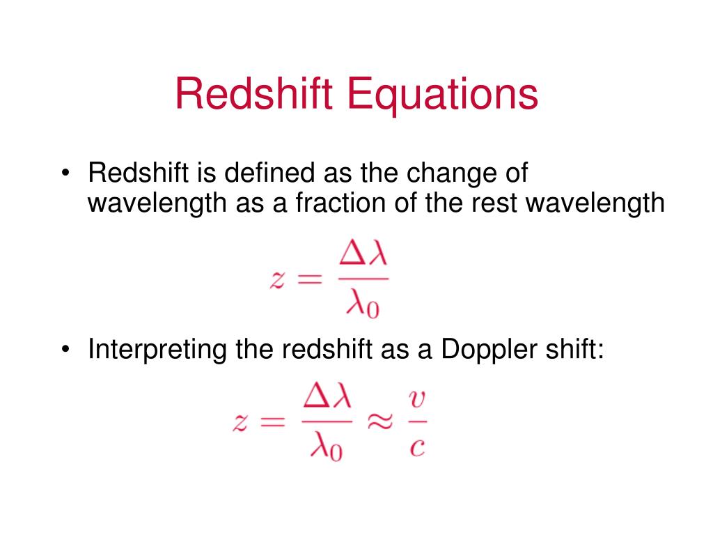 gravitational redshift equation