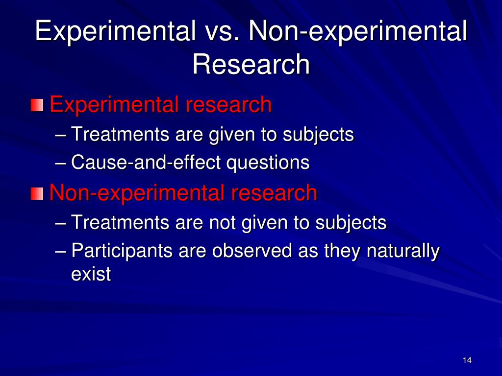 experimental vs non experimental research study