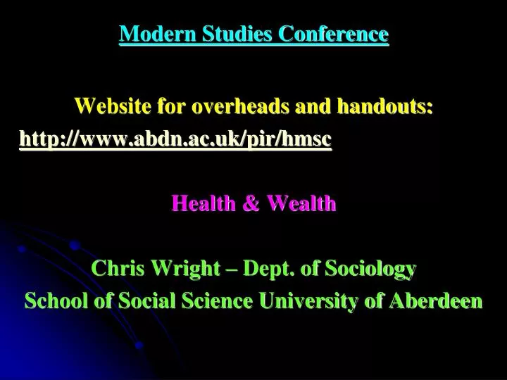 modern studies conference n.