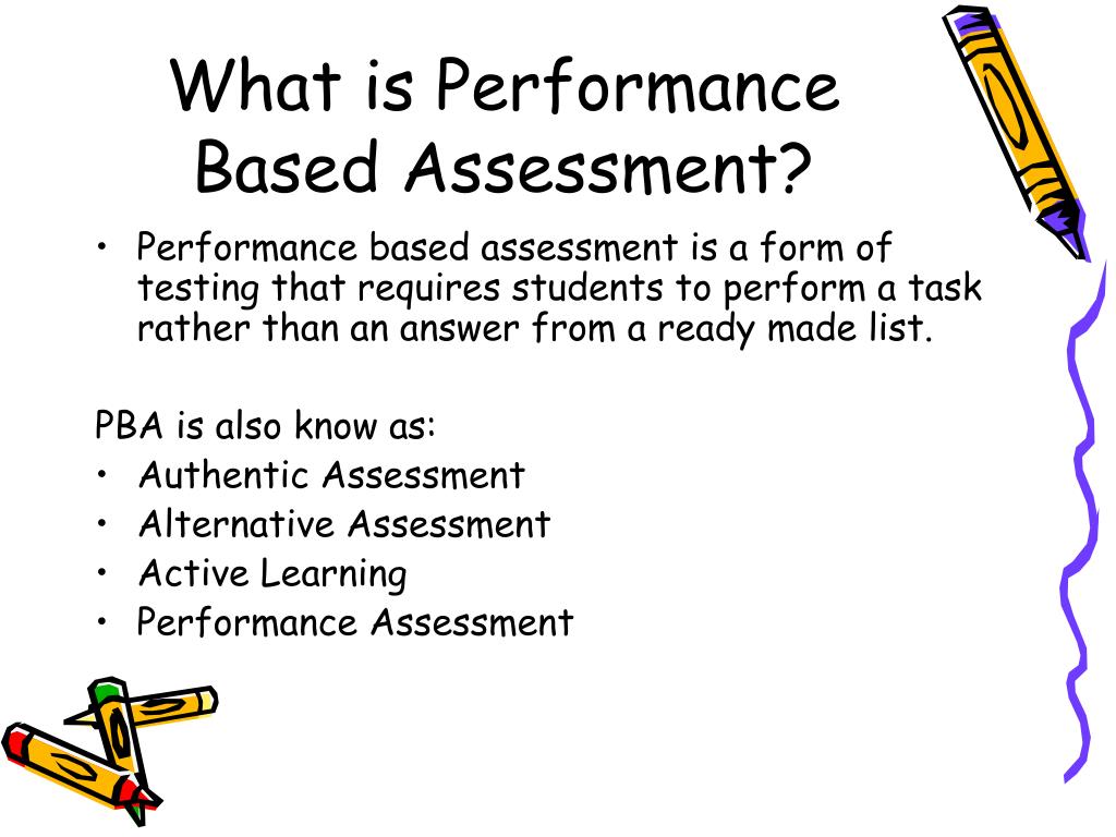 essay test is an example of performance based assessment