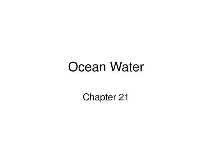 ocean water n.