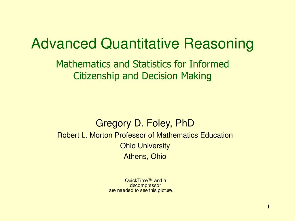 PPT - Advanced Quantitative Reasoning Mathematics and 