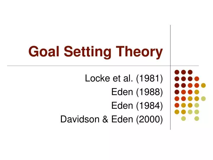 goal setting theory n.