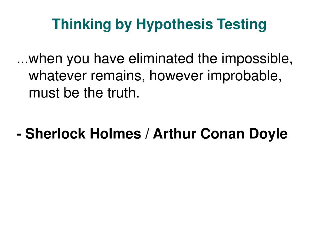 hypothesis based thinking