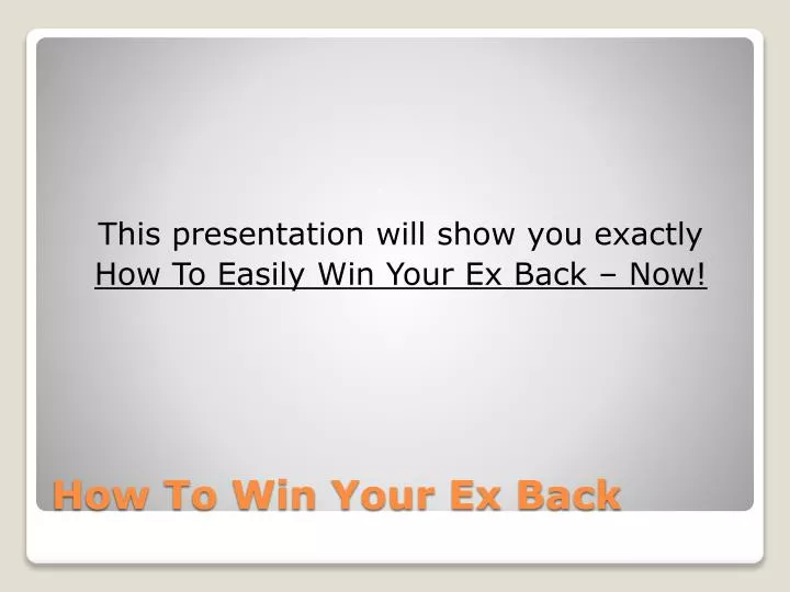 how to win your ex back n.