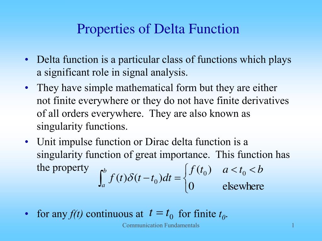 PPT Properties of Delta Function PowerPoint Presentation ID239369
