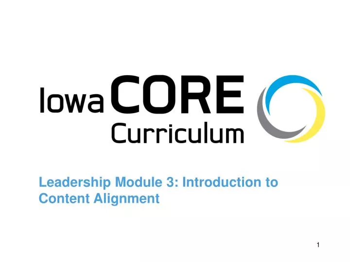leadership module 3 introduction to content alignment n.