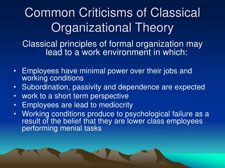  classical organizational theory classical organizational theory