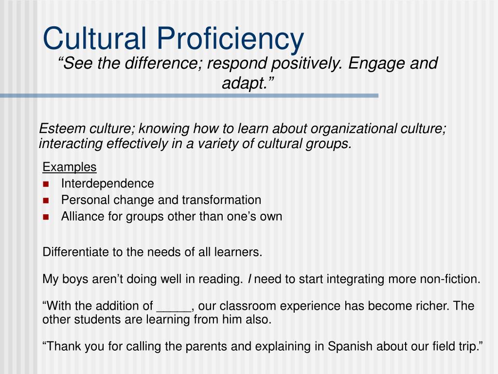 cultural proficiency research