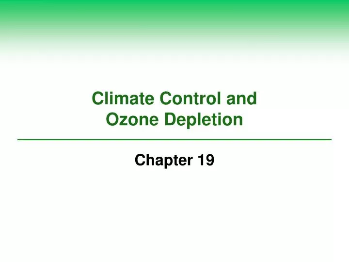 climate control and ozone depletion n.