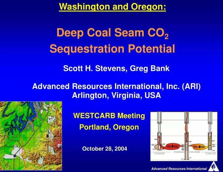 washington and oregon deep coal seam co 2 sequestration potential n.