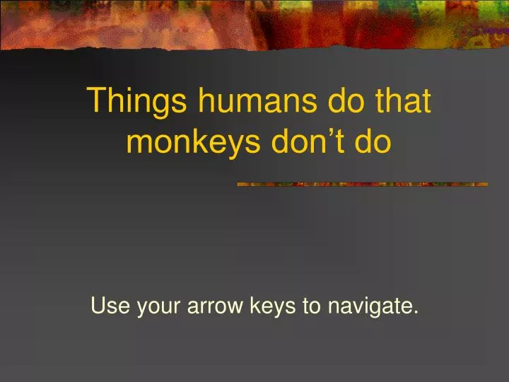 things humans do that monkeys don t do n.