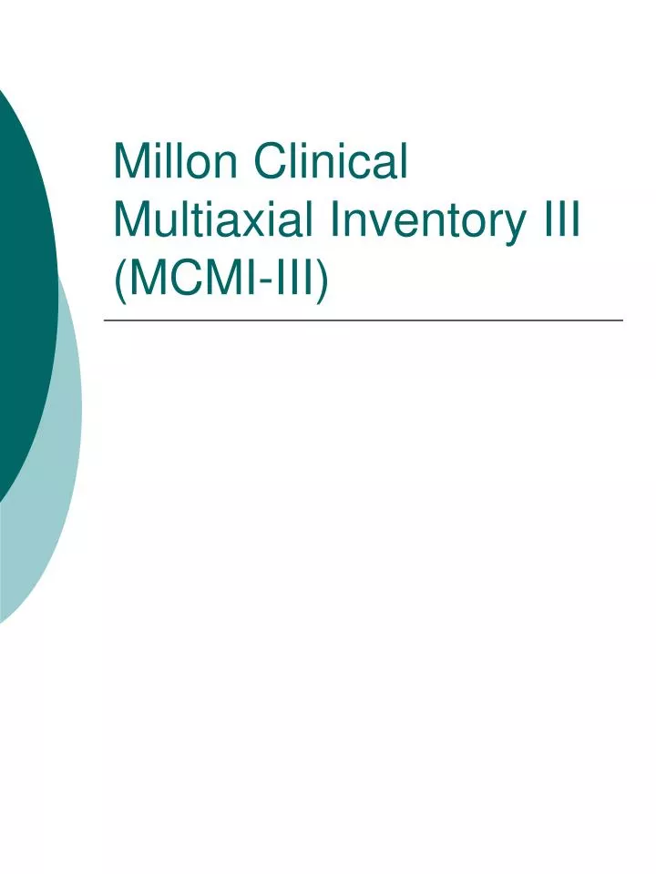 millon clinical multiaxial inventory iii mcmi iii n.