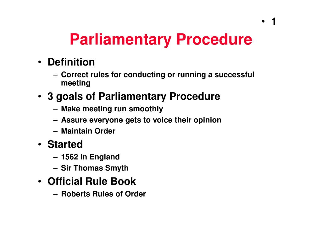 Correct definition. Stages of the parliamentary procedure.