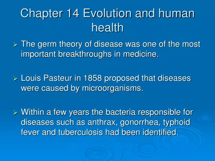 chapter 14 evolution and human health n.