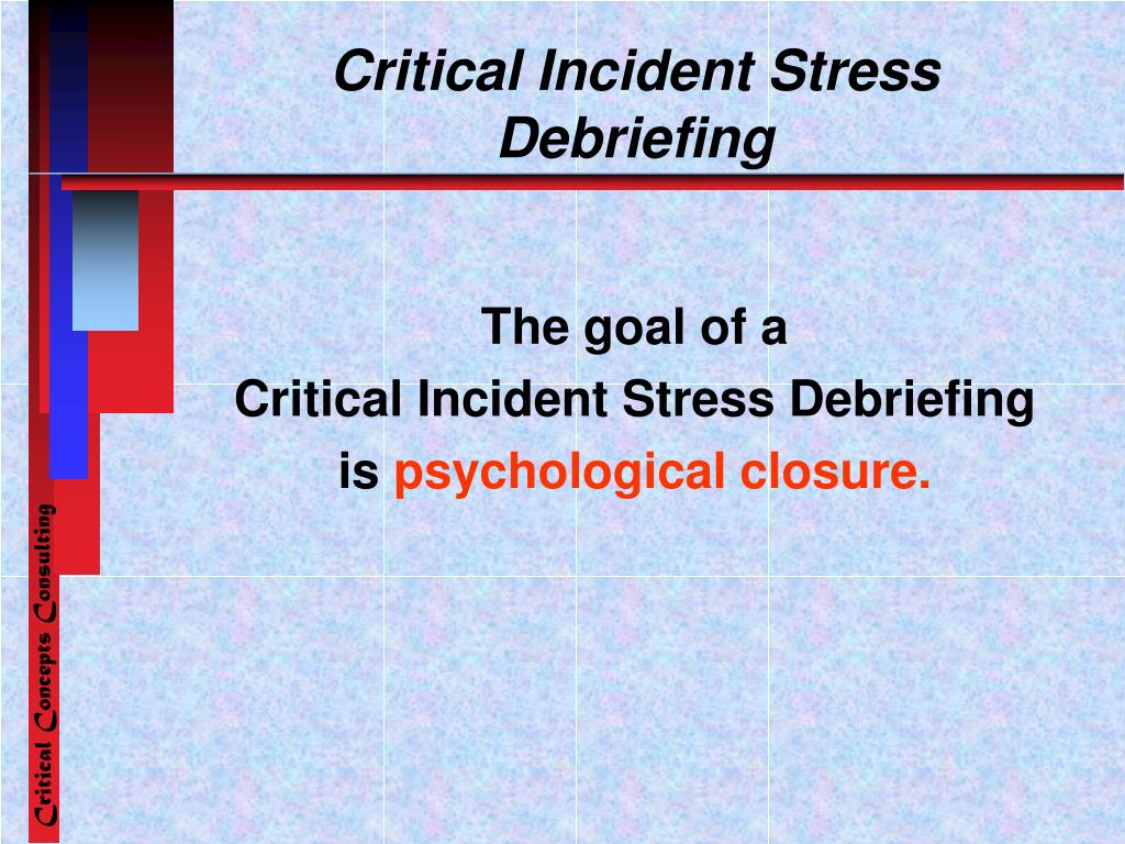 critical incident stress debriefing
