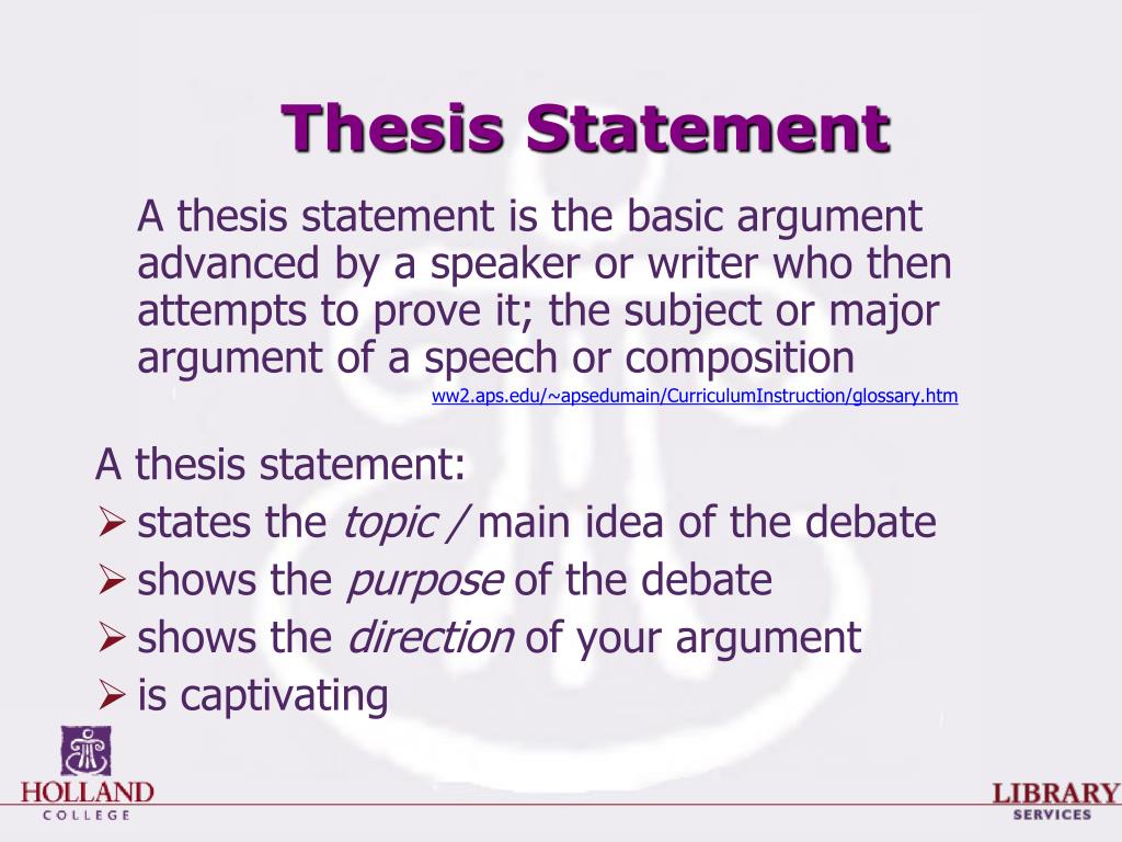 thesis statement for debates