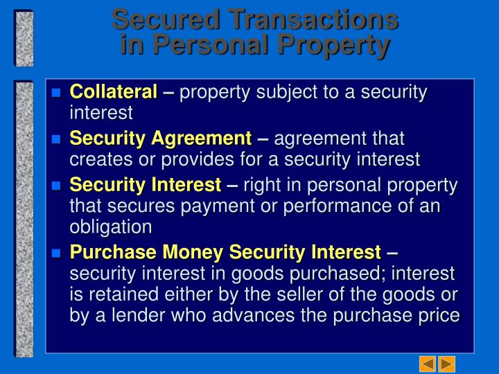 secured transactions in personal property4 n