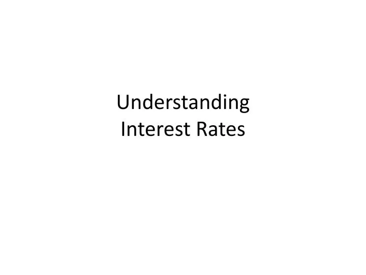 understanding interest rates n.