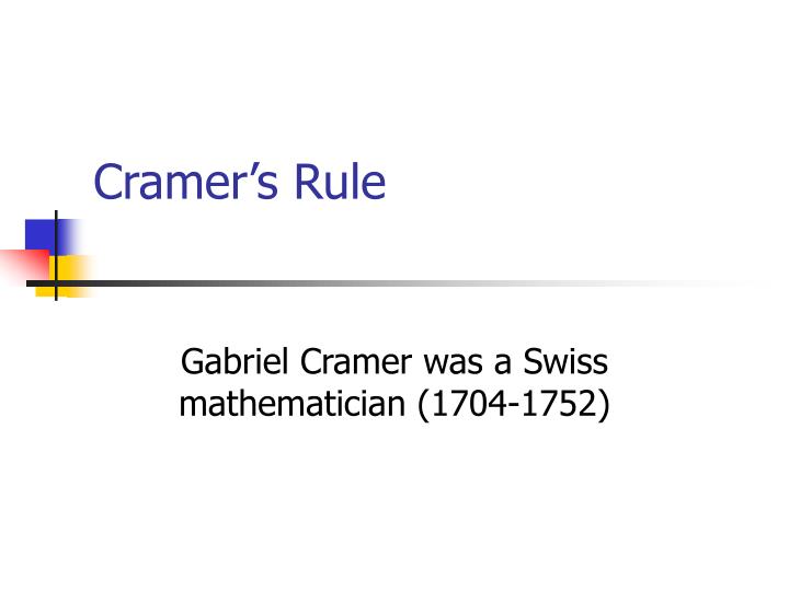 Ppt Cramers Rule Powerpoint Presentation Free Download Id242422 2368